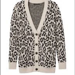 Banana Republic Superloft Leopard-Print Cardigan